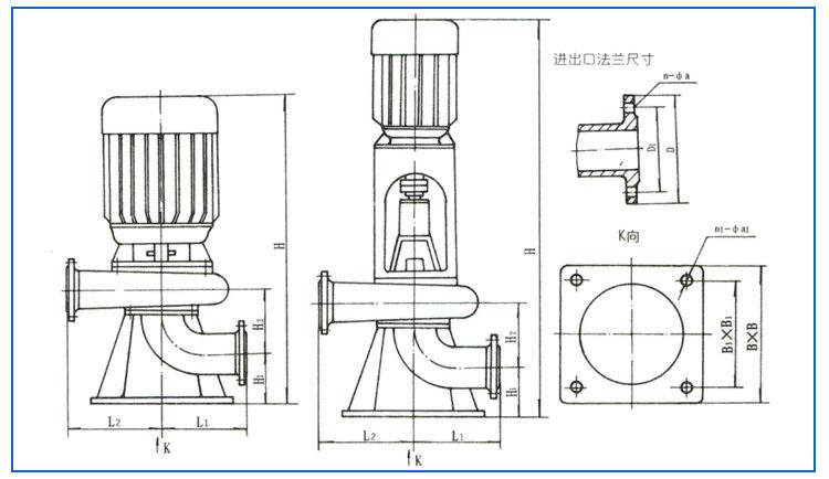 LW型直立式無堵塞排污泵安裝尺寸